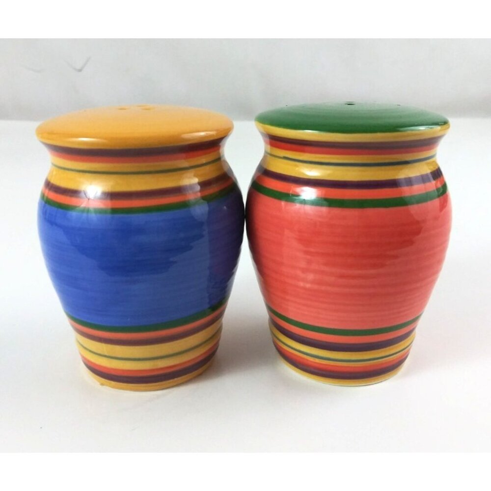 Pacific Rim Santa Fe Hand Painted Santa Fe Fiesta 3.25" Salt & Pepper Shakers